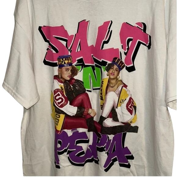 SALT N PEPA 90s Vintage Inspired Graphic Tee in White Size Unisex XL New w/ Tag - Picture 9 of 11